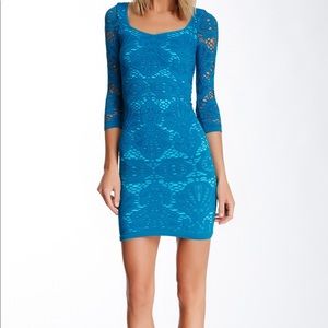 Free People Ocean Blue Medallion Slip Dress